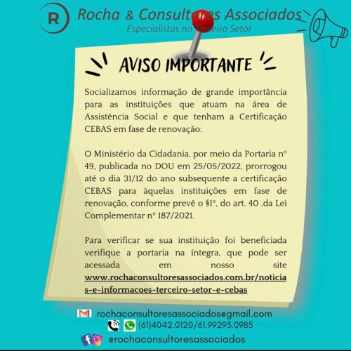 Prorrogação de validade da Certificação CEBAS